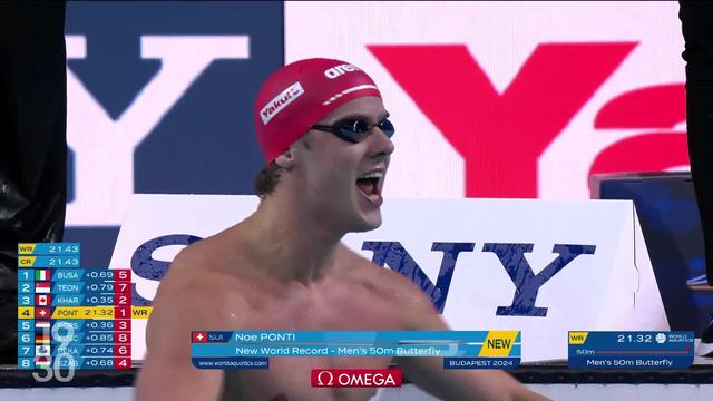 Noé Ponti est le nouveau champion du monde du 50m papillon en petit bassin