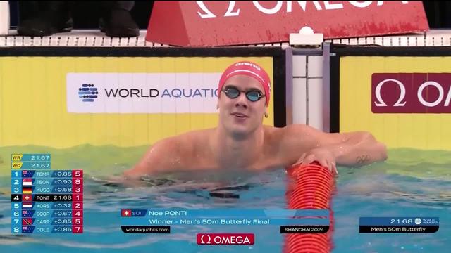 Natation petit bassin, Shanghai (CHN): Noè Ponti (SUI) bat le record du monde du 50m papillon