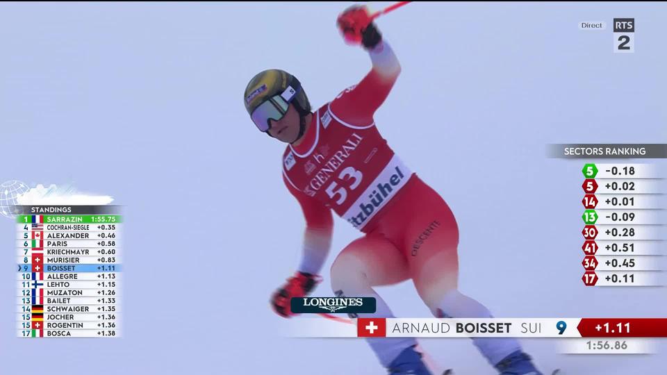 Kitzbühel (AUT), descente messieurs: superbe 9e place pour Arnaud Boisset (SUI)