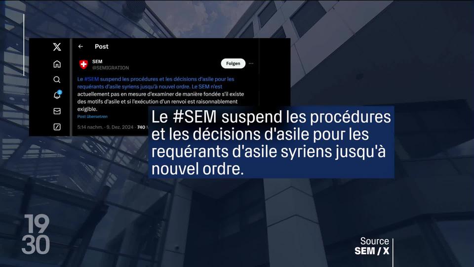 Le SEM suspend les procédures d'asile pour les requérants syriens