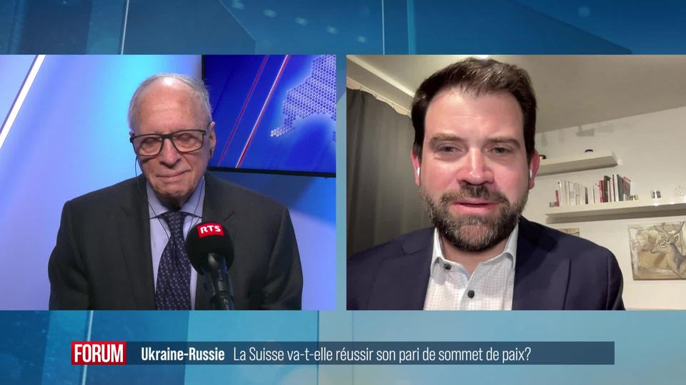 Guerre Ukraine-Russie, un sommet de paix en Suisse est-il possible? Débat entre François Nordmann et Damien Cottier.