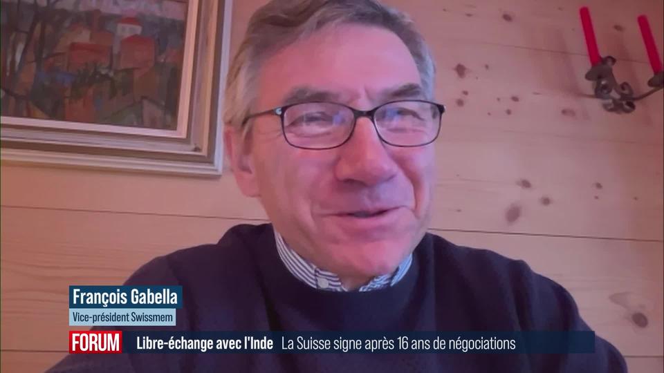 La Suisse ratifie l’accord de libre-échange avec l’Inde après 16 ans de négociations: interview de François Gabella (vidéo)