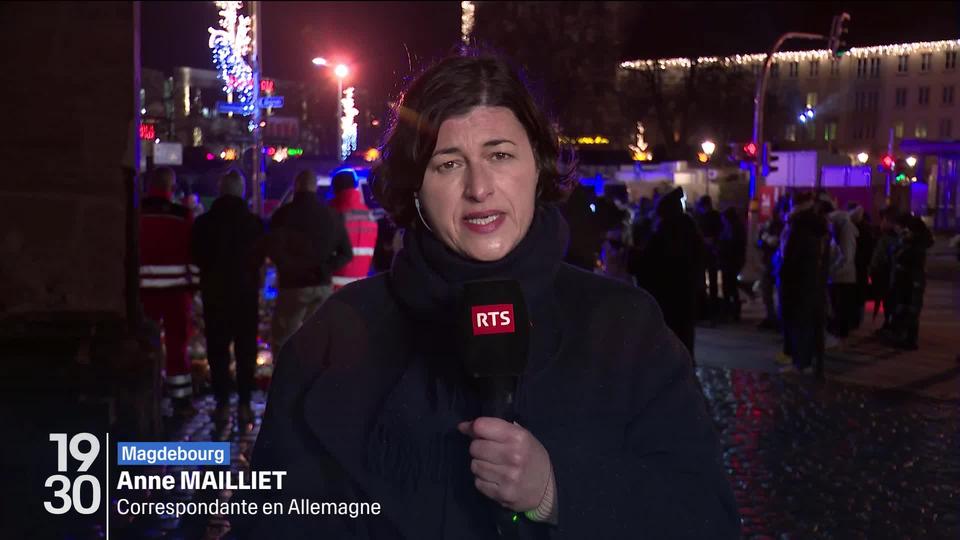 Anne Mailliet, correspondante de la RTS en Allemagne, fait le point sur la réaction des habitants de Magdebourg, un jour après l’attentat