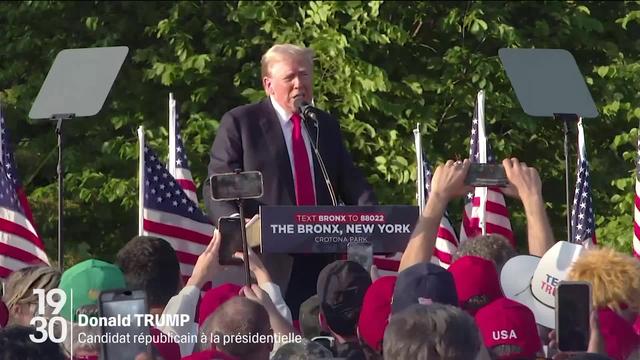 Une semaine avant la fin de son procès à New York, le candidat républicain Donald Trump s'est rendu dans le Bronx pour y chercher des électeurs