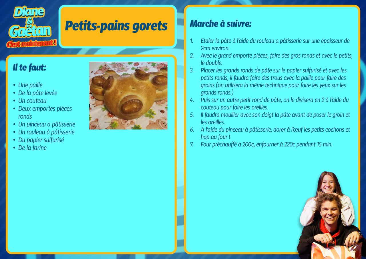 La recette des petit-pains goret.