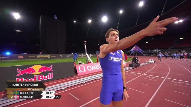 Zurich (SUI), 100m Warholm VS Duplantis: le perchiste suédois remporte le duel en 10.37 face au spécialiste norvégien du 400m haies