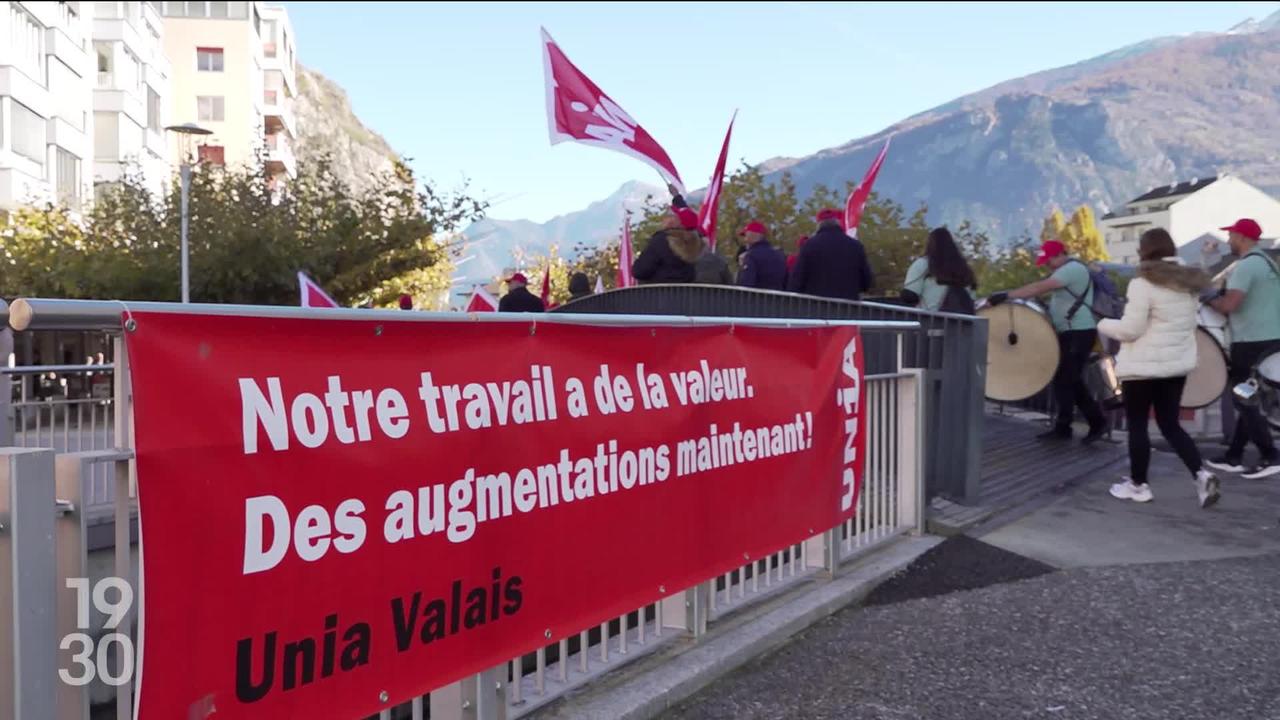 En Valais, les salariés ont manifesté samedi pour demander des augmentations de salaire