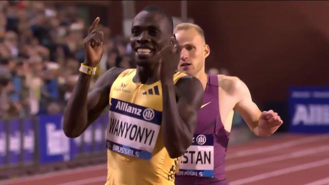 Bruxelles (BEL), 800m messieurs: le champion olympique Emmanuel Wanyonyi (KEN) s'impose au sprint final