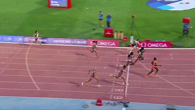 Marrakech (MAR), 200m féminin: Shericka Jackson (JAM) l'emporte, Mujinga Kambundji (SUI) termine 5e