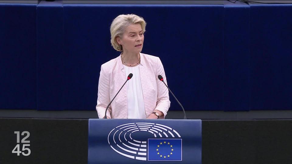 La présidente sortante de la Commission européenne Ursula von der Leyen joue sa réélection aujourd'hui à Strasbourg