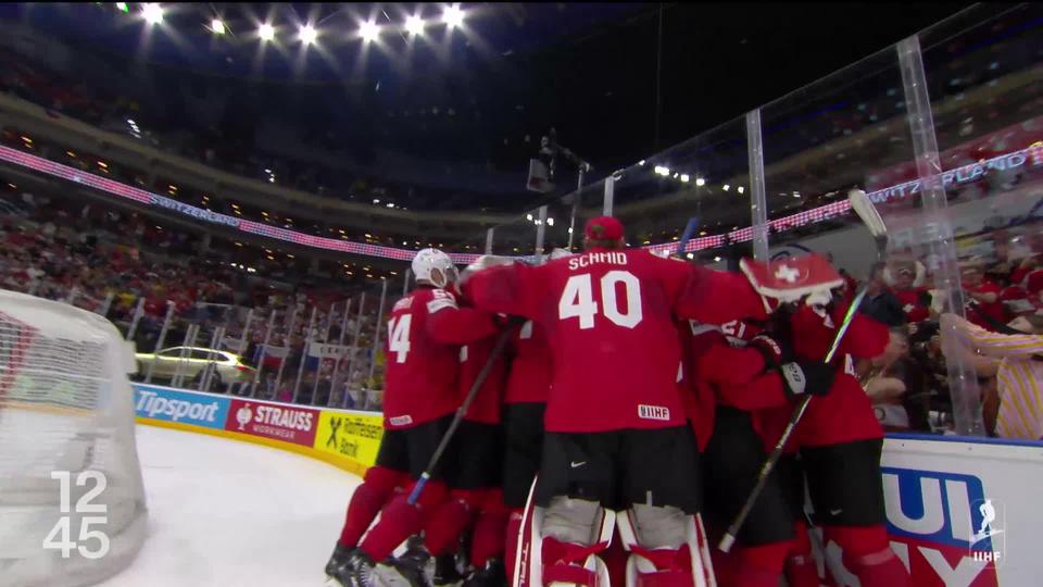 Hockey sur glace: l’équipe de Suisse crée l’exploit en éliminant le Canada en demi-finale du Mondial à Prague, et participera à la 3e finale de son histoire