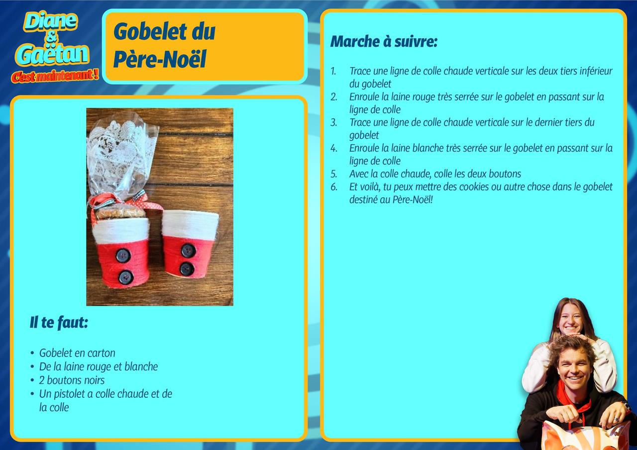 Gobelet du Père Noël. [RTS]