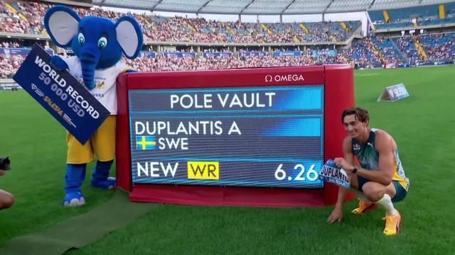 Chorsow (POL), saut à la perche: nouveau record du monde pour Armand Duplantis (SWE) à 6m26