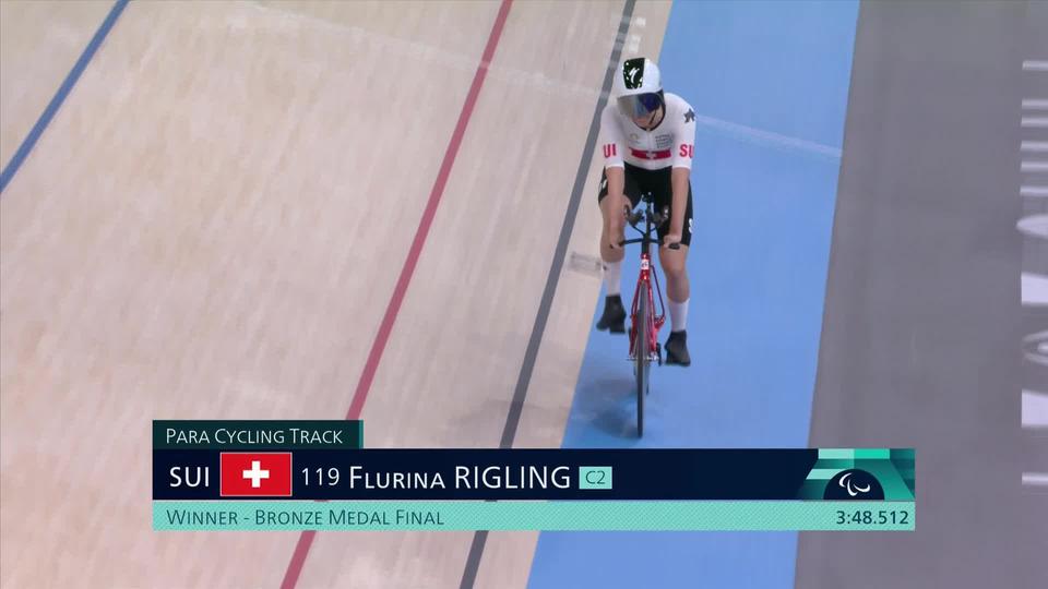 Paralympiques, cyclisme, finale 3'000m poursuites individuelle dames: Flurina Rigling (SUI) décroche la médaille de bronze