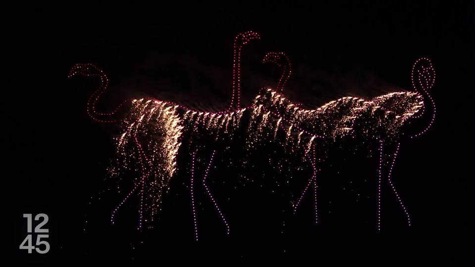 Première réussie hier soir à Paléo. Un ballet aérien de 900 drones lumineux à plus de 200 mètres d'altitude