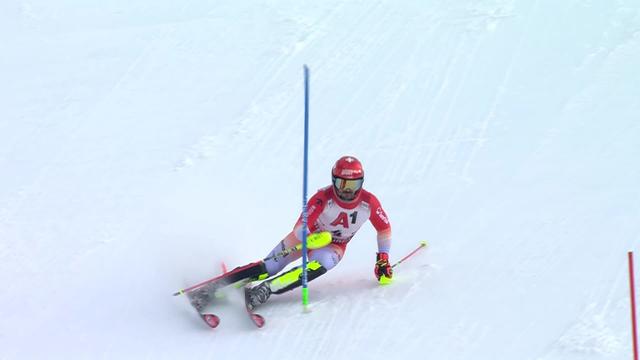 Gurgl (AUT), slalom messieurs, 1re manche: Loïc Meillard (SUI) au 14e rang après la première manche