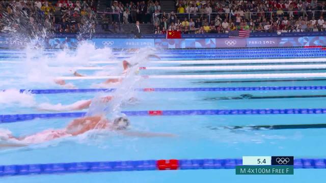 Relais 4x100m nage libre, finale messieurs: les Américains champions olympiques