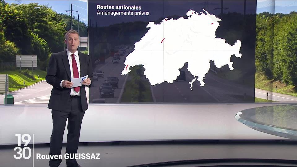 Le journaliste Rouven Gueissaz présente les projets d’élargissement des autoroutes soumis au peuple le 24 novembre prochain