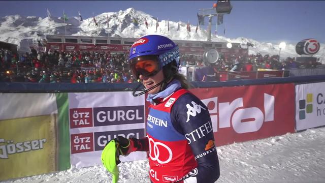 Gurgl (AUT), slalom dames, 1re manche: Mikaela Shiffrin (USA) signe le chrono de référence