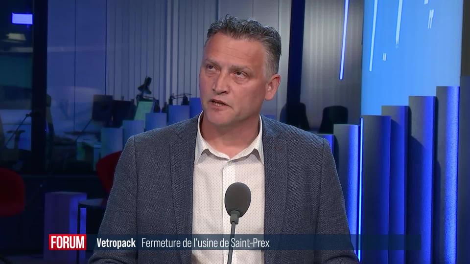 Fermeture de l’usine Vetropack de St-Prex: interview de Stéphane Porzi