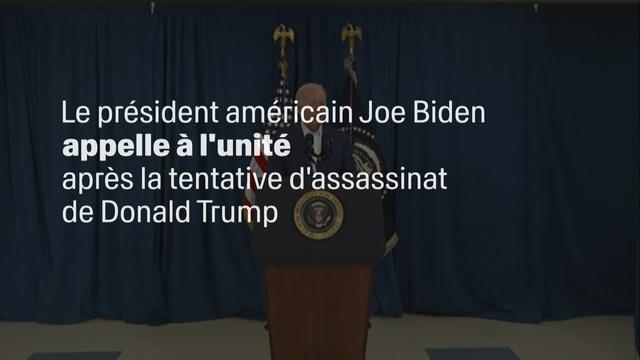 Joe Biden appelle à l'unité après la tentative d'assassinat de Donald Trump