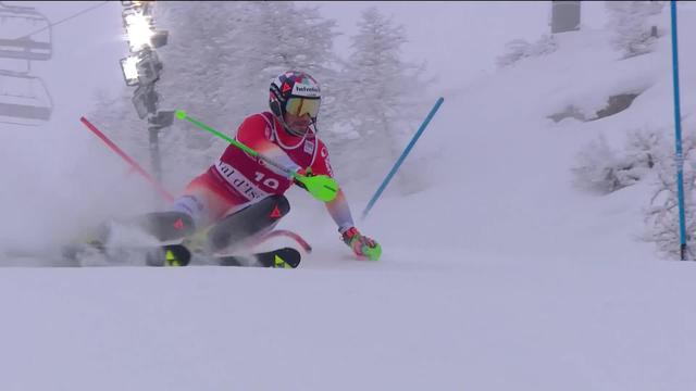 Val d'Isère (FRA), slalom messieurs, 1re manche: Luca Aerni (SUI) 16ème après la 1re manche