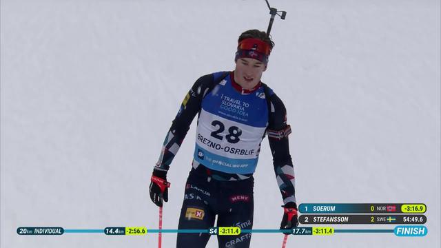 Brezno-Osrblie (SLO), 20km individuel messieurs: Vebjoern Soerum (NOR) s'impose devant ses compatriotes, Johan-Olav Botn (NOR) et Martin Uldal (NOR)