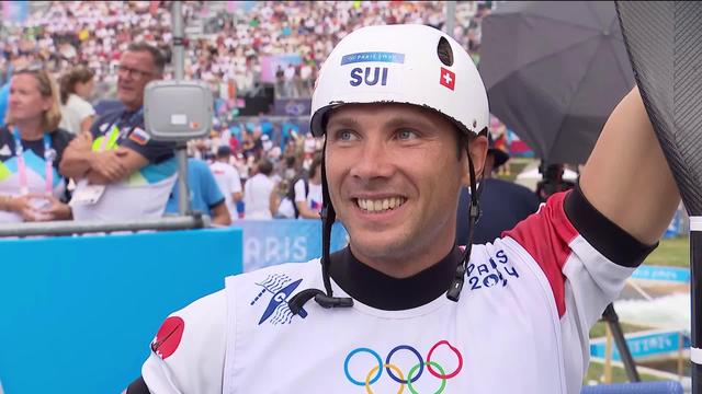 Slalom, finale: la réaction du Genevois Martin Dougoud après sa 4e place