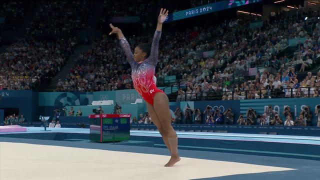 Exercices au sol, finale dames: pas de 8ème titre olympique pour Simone Biles (USA), la faute à quelques inhabituelles imprécisions