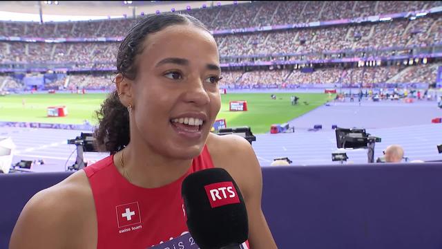 100m haies, séries dames: une Ditaji Kambundji (SUI) satisfaite à l'interview après sa série