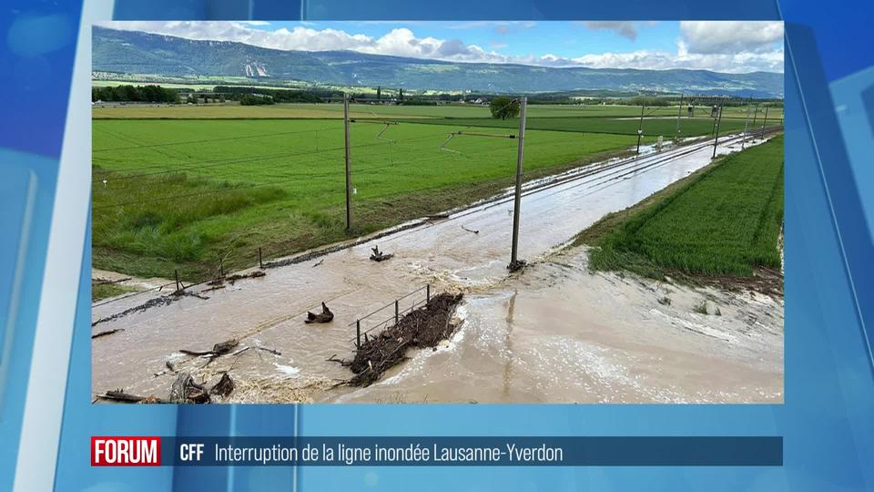 La ligne ferroviaire Yverdon-les-Bains - Lausanne inondée, le trafic interrompu : interview de Jean-Philippe Schmidt