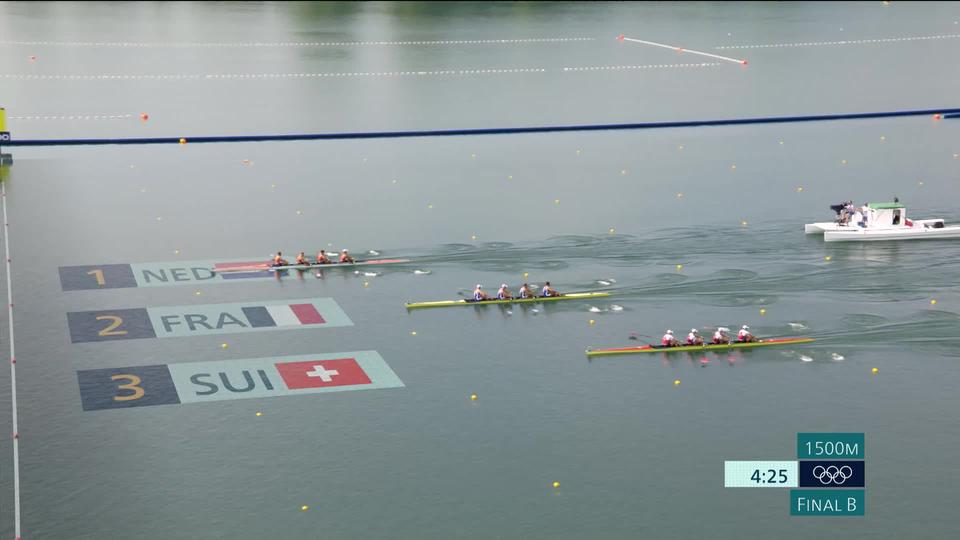 Quatro sem timoneiro, final B: 3º na segunda final, Suíça terminou em 9º