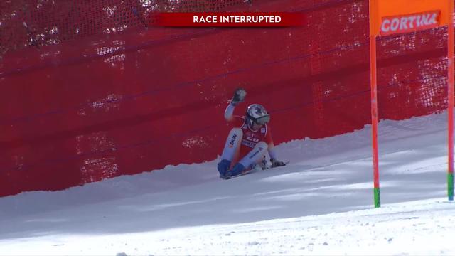 Cortina d'Ampezzo (ITA), descente dames: Michelle Gisin (SUI) chute également, visiblement sans gravité
