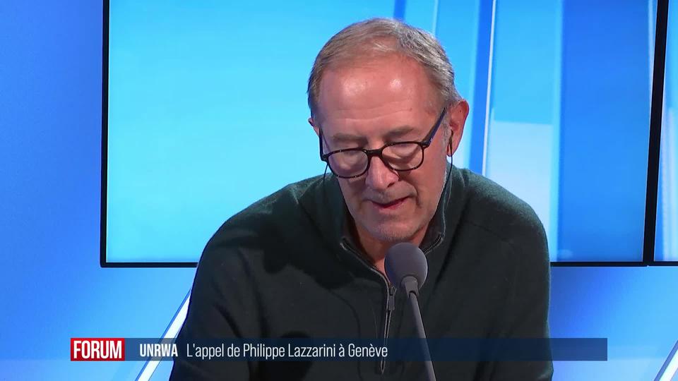 "L’UNRWA risque de s’effondrer": l'appel du diplomate suisse Philippe Lazzarini à Genève