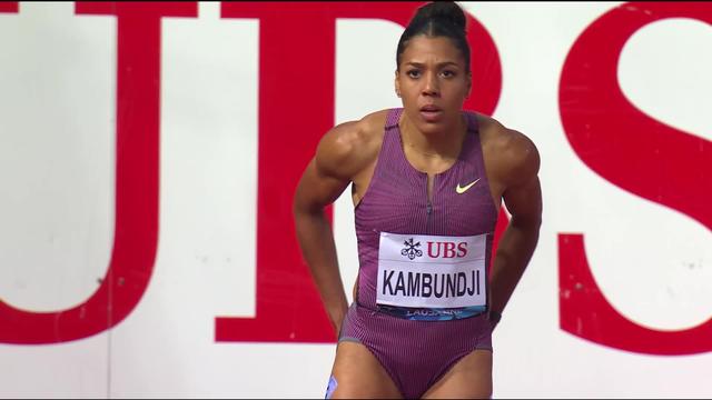 Lausanne, 100m dames: Mujinga Kambundji (SUI) revient sur sa course