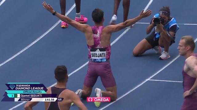 Paris (FRA), 800m messieurs: Sedjati (ALG) signe la meilleure performance mondiale de l'année