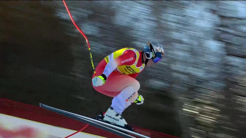 Bormio (ITA), descente messieurs: Franjo von Allmen (SUI) dompte la piste du Stelvio