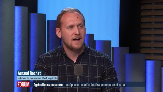 Les agriculteurs trouvent insuffisante la réponse de la Confédération: interview d’Arnaud Rochat (vidéo)