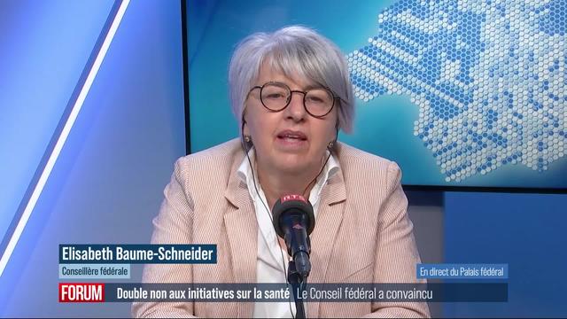 Le Conseil fédéral satisfait du refus des deux initiative sur l’assurance-maladie: interview d’Elisabeth Baume-Schneider (vidéo)