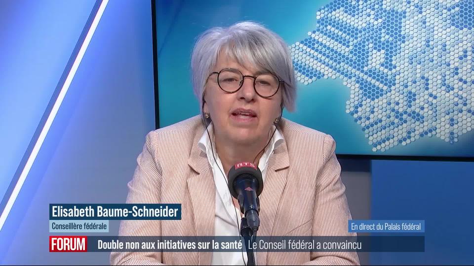 Le Conseil fédéral satisfait du refus des deux initiative sur l’assurance-maladie: interview d’Elisabeth Baume-Schneider (vidéo)