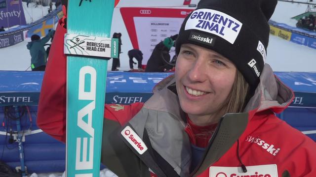 Camille Rast (SUI) revient sur sa superbe course au micro de RTS Sport