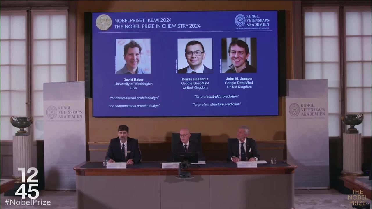 Le Nobel de chimie a été décerné à David Baker, Demis Hassabis et John Jumper pour leurs travaux sur les protéines