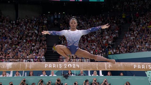 Finale, poutres dames: grosse déception pour Simone Biles (USA) qui chute et finit 5ème