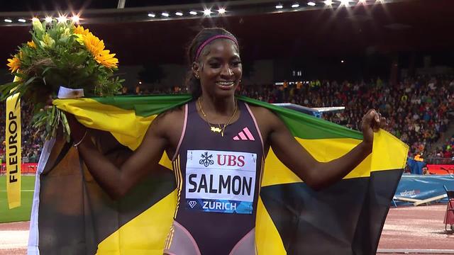 Zurich (SUI), 400m haies dames : victoire de Shiann Salomon (JAM), Yasmin Giger (SUI) bonne dernière