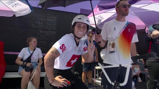 BMX freestyle, qualifs, dames: la Genevoise Nikita Ducarroz réalise un total de 79,78 et manque la qualification