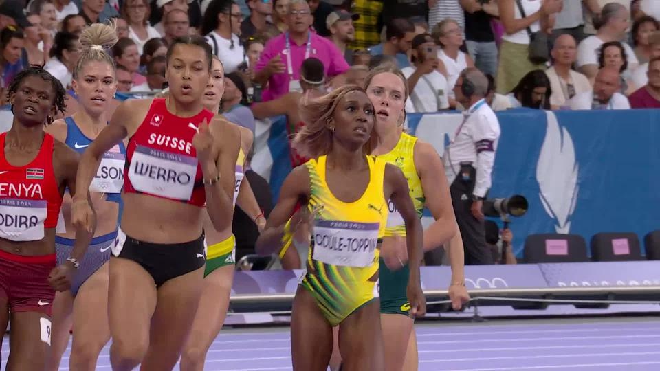 800m, 1er tour, dames: la Fribourgeoise Audrey Werro devra passer par les repêchages