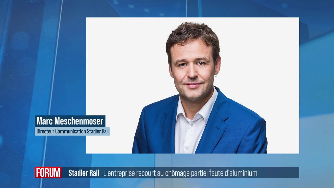 En manque d’aluminium, le fabricant de matériel ferroviaire Stadler Rail dépose une demande de chômage partiel