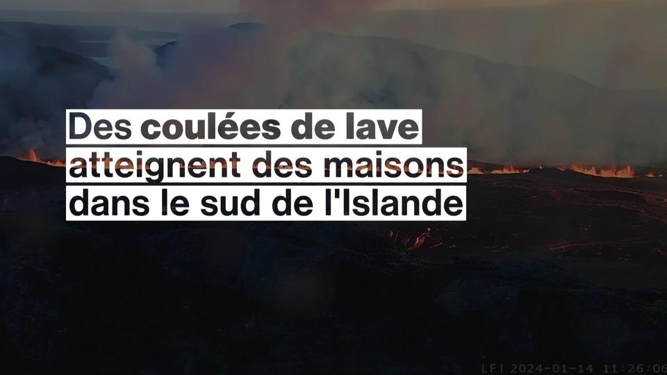 Après une éruption volcanique, la lave atteint la localité islandaise de Grindavik