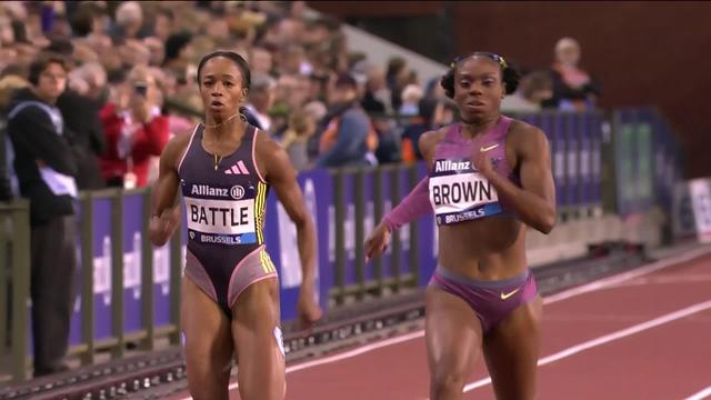 Bruxelles (BEL), 200m dames: Brittany Brown (USA) termine devant Daryll Neita (GBR) et Anavia Battle (USA)