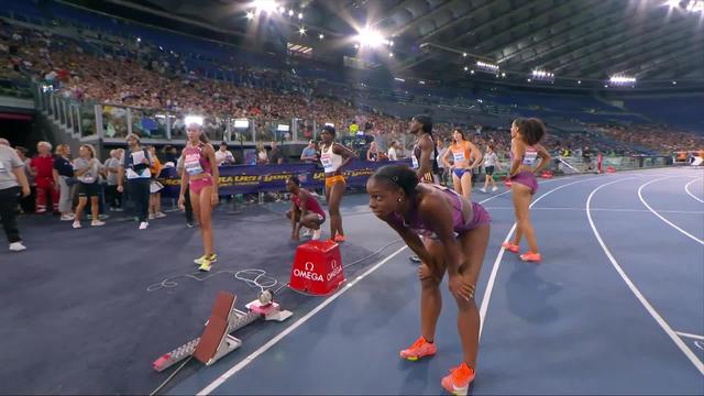 Rome (ITA), 200m dames: Brittany Brown (USA) victorieuse en 22''00, Mujinga Kambundji (SUI) 5e en 22''53